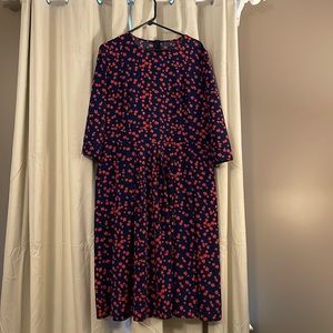 Blue and pink floral dress